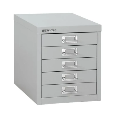 Image of 5 Drawer Filing Cabinet Silver Bisley