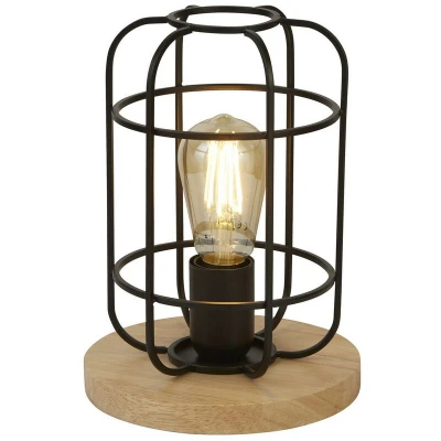 Image of Searchlight cage II table lamp with lampshade