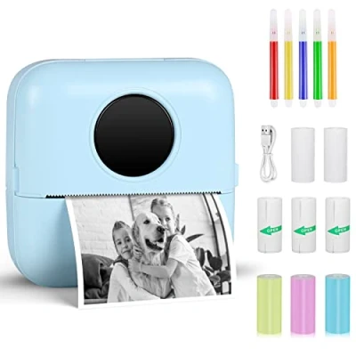 Image of GuKKK mini printer, mobile photo portable wireless thermal smartphone Bluetooth for learning aid, notes, journal, list