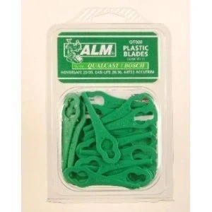 Image of Plastic Blades: Bosch Qualcast Art 23 Accutrim &amp; Easytrim Accu Grass Trimmers, Hoversafe, Mow N Trim, Easi Lite Lawnmower Clip on Replacement Blades