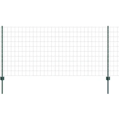 Image of vidaXL Euro Fence with 11 U Posts Green 1x25 m Steel