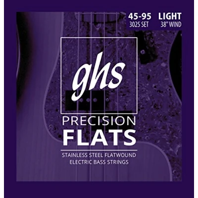 Image of GHS 3025 45 95 Light Long Scale Bass Flat Wound String Set