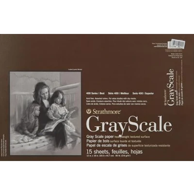 Image of Strathmore STR 4400 012 15 Sheet No.80 Gray Scale Pad, 12 by 18&quot;, 12&quot;X18&quot;