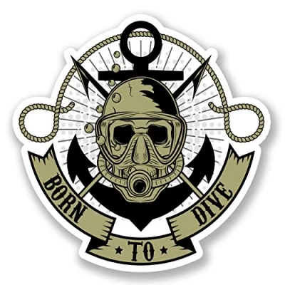 Image of 2 x 10cm Born To Dive Scuba Diving Vinyl Decal Sticker Laptop Car #6672 (10cm 10cm)