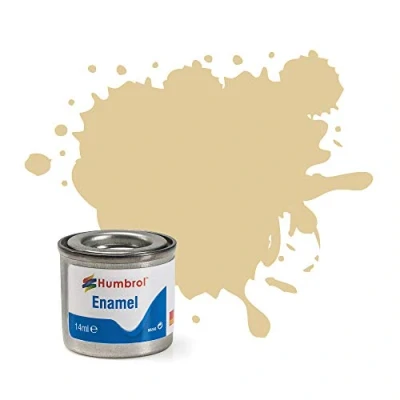 Image of Humbrol Model Paint AA1331 No 121 Pale Stone Matt Tinlet 1 (14ml), Enamel Paints for Models, Plastic, Metal, Wood, Glass, Ceramics and More, Touch Up Hobby Craft Kits