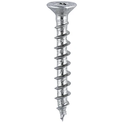 Image of TIMco 205Z BZP PVC Countersunk Ribbed Window Screw 4.3 x 30 Zinc (Box of 1000)