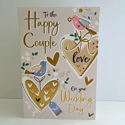Image of Jonny Javelin Happy Couple Wedding Day Wishes Card Love Birds