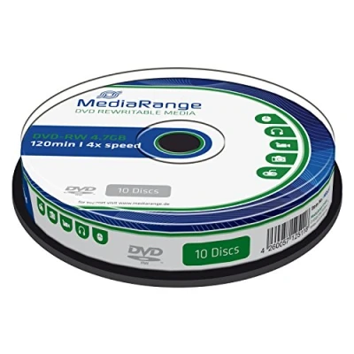 Image of MediaRange MR450 Set of 10 DVD RW Discs 4x 4.7 GB