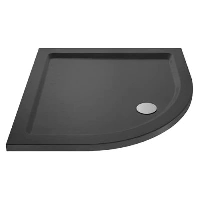 Image of 1000mm x Modern Bathroom Quadrant Slimline Shower Tray Slate Grey