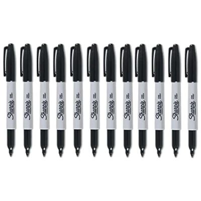 Image of Sharpie Fine Point Permanent Marker Black 12 Pack