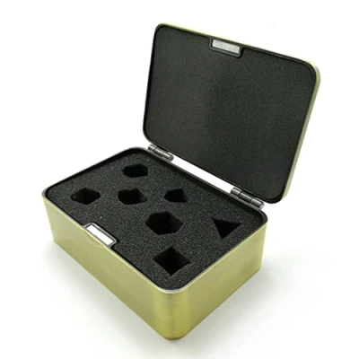 Image of Bescon Deluxe Heavy Duty Brass Metal Dice Box for 7pcs Polyhedral RPG Set