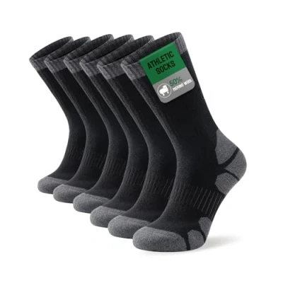 Image of TANSTC Thermal Socks Merino Wool for Men Women, Thick Warm Crew Sock Work Walking Hiking Running Skiing and Outdoor Sports 3 Pairs