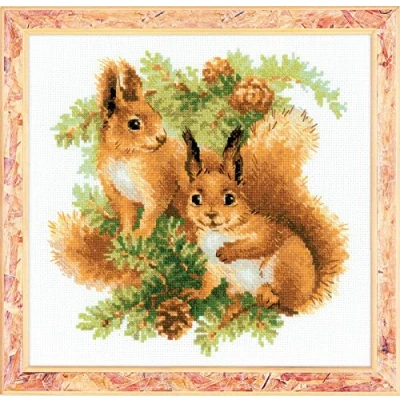 Image of RIOLIS Cross Stitch Kit 1491 Squirrels