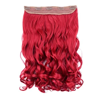 Image of CAISHA 16&quot; Clip In Extensions Hair Hairpiece Wavy Intense Red C61 1