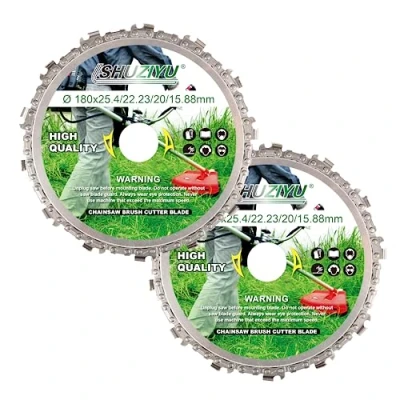 Image of LSHUZIYU, Circular Chainsaw Tooth, 7&quot;, 2P Set, Brush Cutter Blade, Arbor 1&quot; with 7/8&quot; 20 5/8&quot; Washer, Come a Small File for Regrinding Tooth