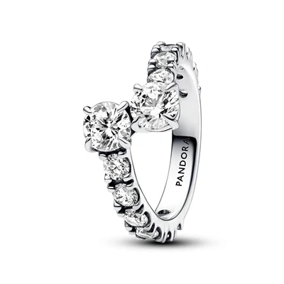 Image of Pandora Timeless Sterling silver ring with clear cubic zirconia, 52