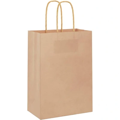 Image of vidaXL Paper Bags 50 pcs with Handles Brown 15x8x21 cm