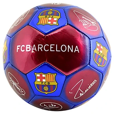 Image of FC Barcelona Official Signature Crest Football (Size 5) (One Size) (Red/Blue)