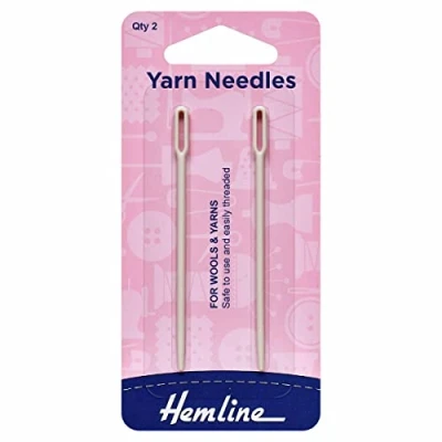 Image of Hemline H211 Large Eye Plastic Yarn Hand Sewing Needles Pack Of 2