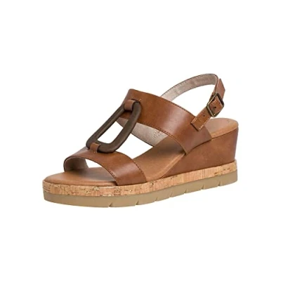 Image of Jana Softline Women&#039;s 8 28371 20 Heeled Sandal, Cognac, 5 UK