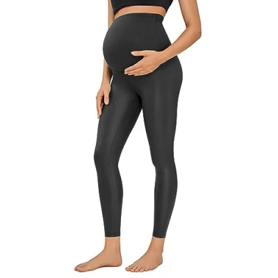 Image of CRZ Yoga Women&#039;s Butterluxe 25&quot; Maternity Leggings Over Bump Workout Pregnancy Soft Belly Support Pants Black Classic 16