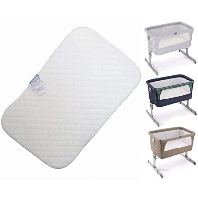 Image of Next2Me Chicco Crib Mattress Toddler Deluxe Next to Me Comfortable &amp; Fitted Infant Breathable WashableCompatible Bedside Next2 (83 x 50 5 cm)