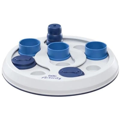 Image of TRIXIE Dog Activity Flip and Fun Strategy Game, Ø 23 cm, 0.46 kg, white/blue
