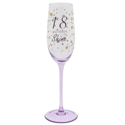 Image of Shudehill Giftware Gold Speckle Birthday Special Age Colourful Flute Glass 18th, 21st, 30th, 40th, 50th, 60th, 70th Gift (18)