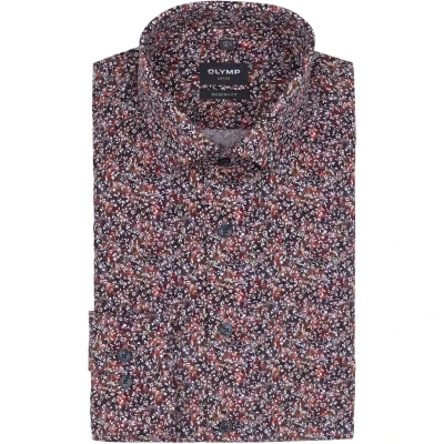 Image of Olymp Luxor Shirt Print Brown Multicolour size 39