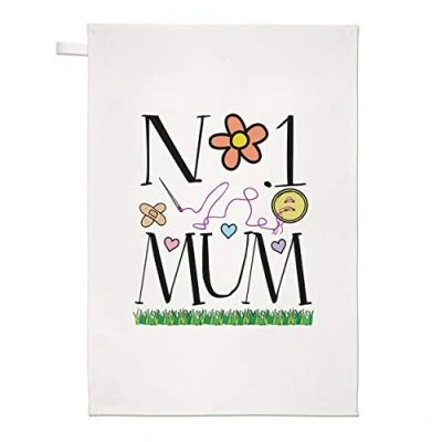 Image of No.1 Mum Hearts Tea Towel Dish Cloth