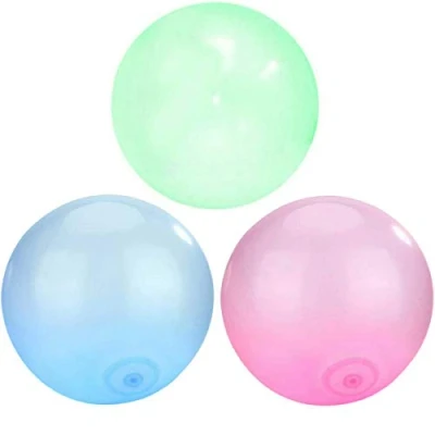 Image of 3Pcs Outdoor Fun Inflatable Bubble Balls, TPR Transparent Bounce Balloon for Activities