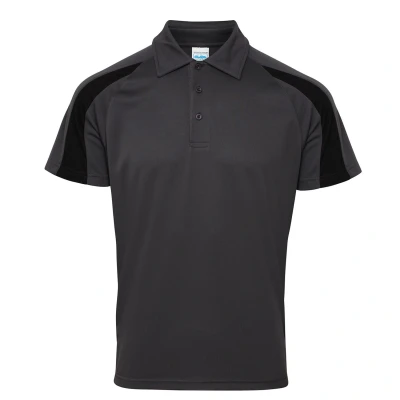Image of AWDis Cool Contrast Polo Charcoal/Jet Black