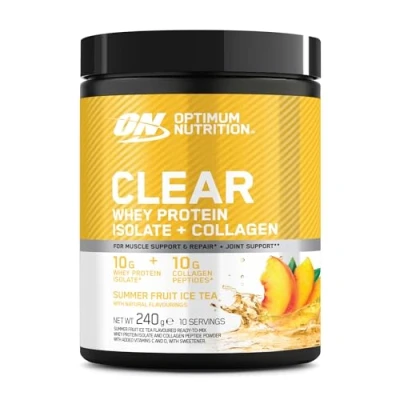 Image of Optimum Nutrition Clear Whey and Collagen Summer Fruit Tea 240g