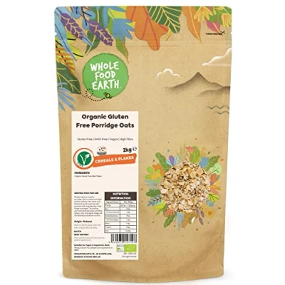 Image of Wholefood Earth Organic Gluten Free Porridge Oats 2 kg GMO Vegan High Fibre Certified