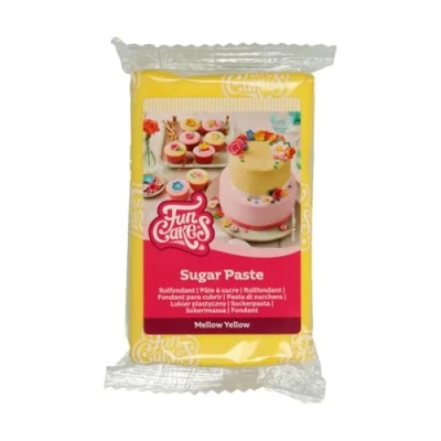 Image of FunCakes Sugar Paste Mellow Yellow, Easy to Use, Smooth, Flexible, Soft and Pliable, Perfect for Cake Decorating, Halal, Kosher Gluten free, 250 g
