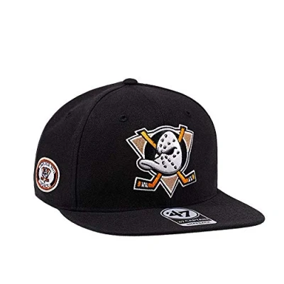 Image of &#039;47 47brand Anaheim Ducks Jersey Patch Edition Captain Snapback Cap, black, One Size