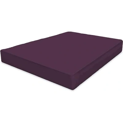 Image of Deep Fitted Sheet 25cm Plain Dyed Non Iron Polycotton Bed Mattress Cover Elasticated Pocket (Single, Plum)