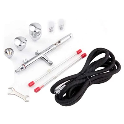 Image of Fengda Airbrush FE 183K Precision Dual Action Set for Gravity Feed with 3 Cup Sizes and Nozzles (0.3, 0.5 0.8mm)