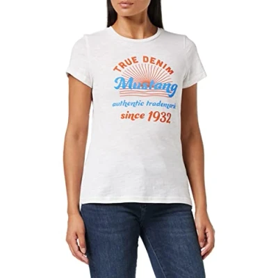 Image of MUSTANG Women&#039;s Alexia C Print T Shirt, Whisper White 2013, XS