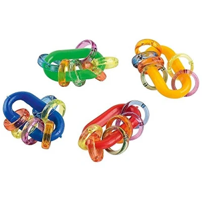 Image of Parrot Essentials Chain Link Rattle Foot Toy for Small and Medium Pet Birds Pack of 4