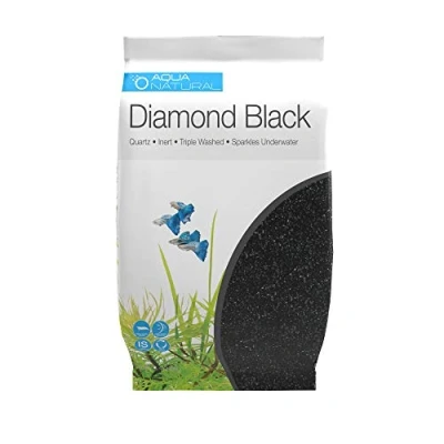 Image of AquaNatural Diamond Black 10lb, Premium Gravel and Substrate for Aquariums, Fish Tanks terrariums, 2 4mm