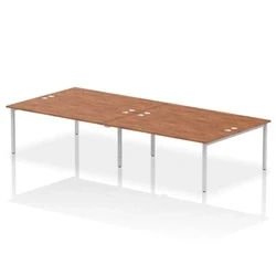 Image of Impulse Bench B2B 4 Person 1800 Silver Frame Office Desk Walnut