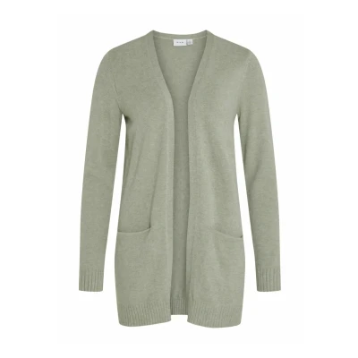 Image of VILA Viril OPEN LS Cardigan, Women&#039;s, Size: Medium, Oil green