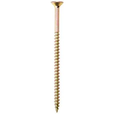 Image of ForgeFix Multi Purpose Single Thread Screws 6.0 x 100mm Zinc Yellow Passivated Box 100, packaging may vary