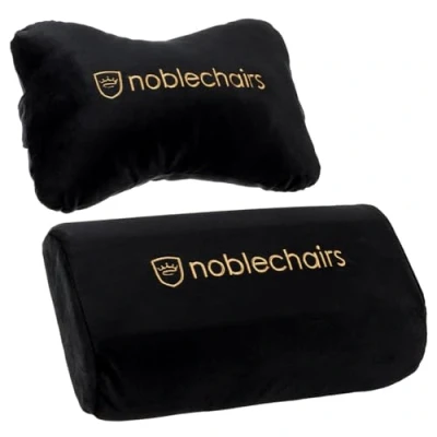 Image of noblechairs Pillow Set Black/Gold for EPIC/ICON/HERO Gaming Chairs Soft &amp; Resistant Adjustable Flexible