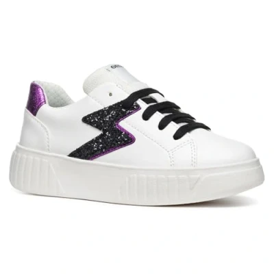 Image of Geox J MIKIROSHI GIRL A Sneaker, White/Purple, 5 UK
