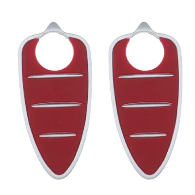 Image of Be In Your Mind 2 Pcs 3 Buttons Car Remote Key Fob Button Pads Compatible with Alfa Romeo Mito Giulietta Rubber Keypad for Auto Smart Replacement Parts, Red