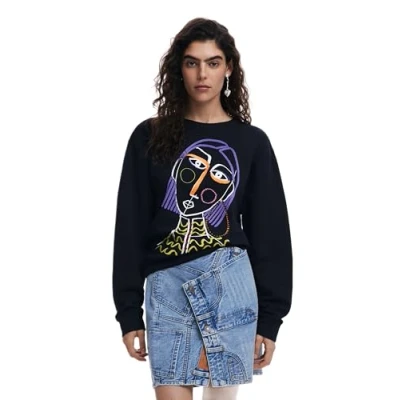 Image of Desigual FACE women&#039;s Sweatshirt in Black