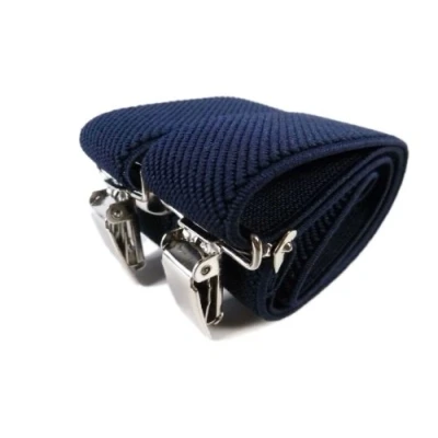 Image of Baby/Childrens 0 2 Yrs Elasticated Clip on Braces/Suspenders Dark Blue