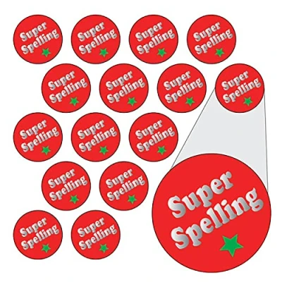 Image of 980 Super Spelling Literacy Diddi Dot Childrens Pupils Mini School Praise Teachers Reward Stickers 10mm Primary Teaching Services